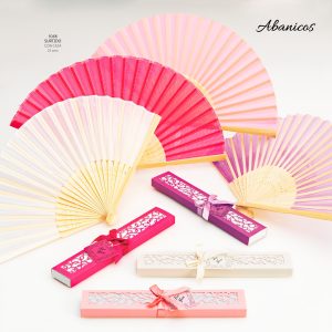 ABANICO MADERA BAMBÚ STDO. C/CAJA, ETIQUETA Y LAZO -1068-D
