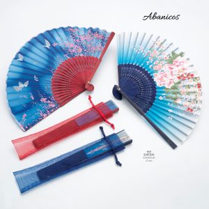 ABANICO MADERA BAMBÚ ESTAMPADO -1101-D