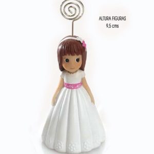 NIÑA COMUNIÓN FAJÍN ROSA SUJETA-TARJETAS 9 cms.1611-D