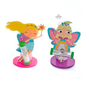 PORTA-CEPILLOS MADERA HADA RELOJ DE ARENA 1713-D