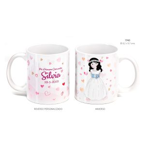 TAZA NIÑA COMUNIÓN CORAZONES PERSONALIZABLE 1740-D