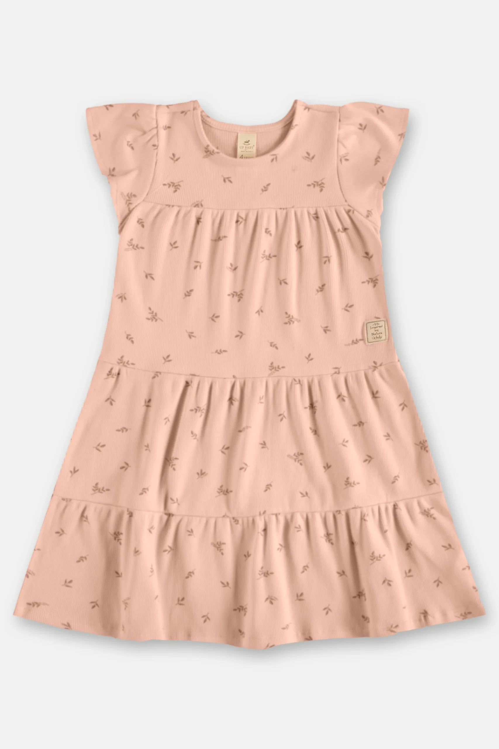 Vestido Infantil Volados Floral – Verde, Rosa y Blanco - Imagen 4