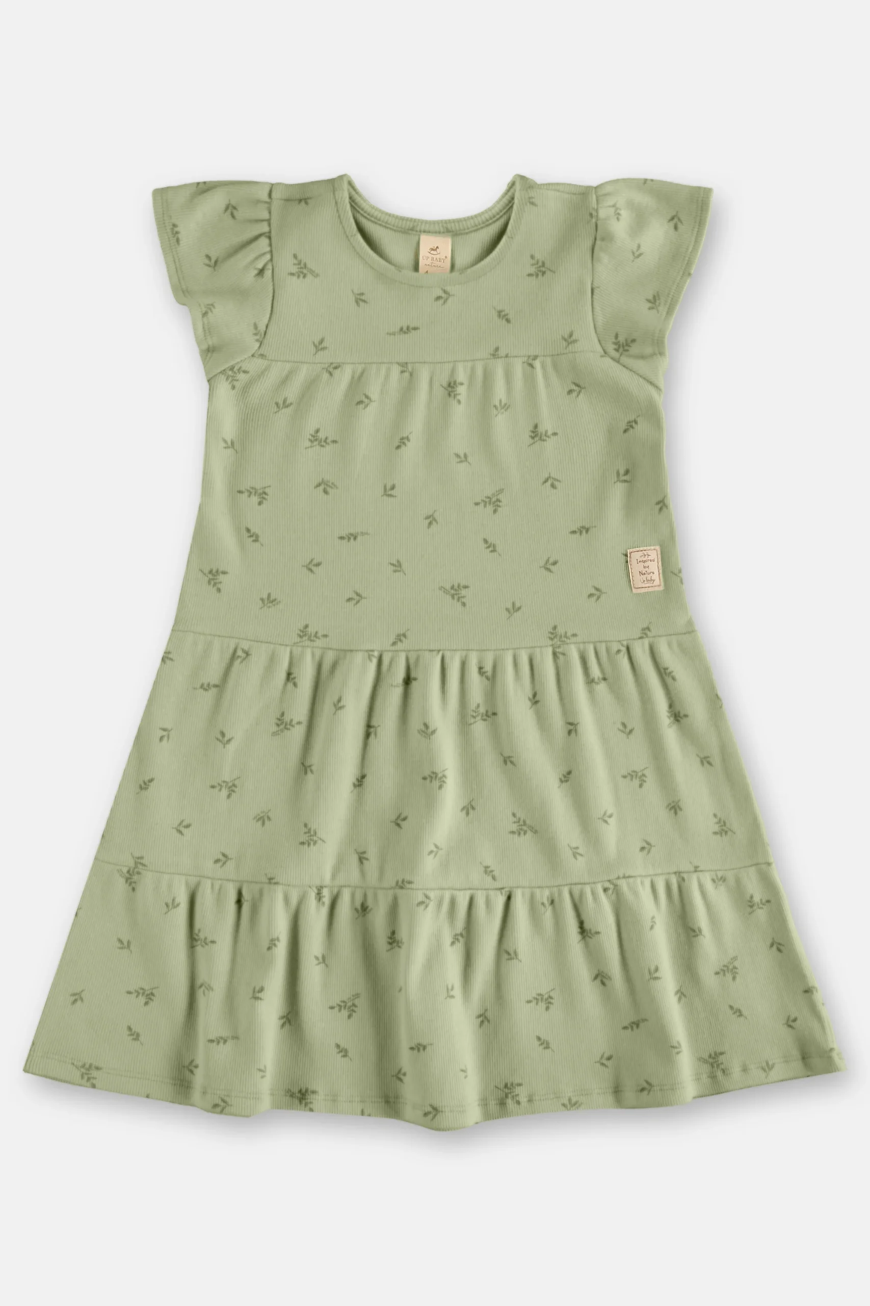 Vestido Infantil Volados Floral – Verde, Rosa y Blanco - Imagen 8