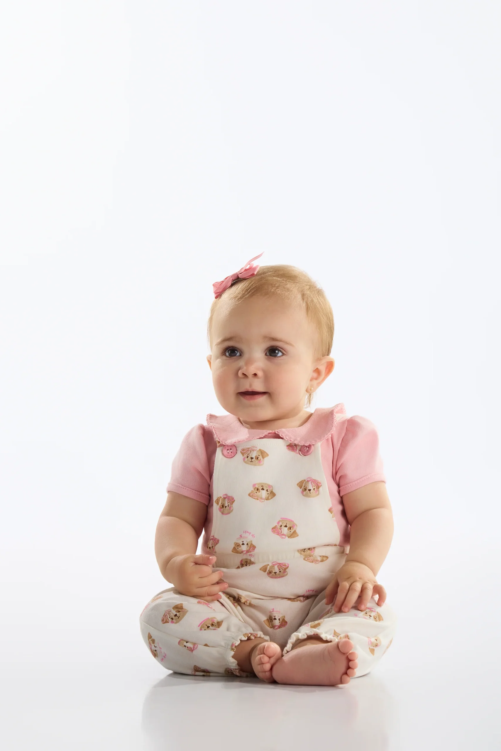 Enterito Jardinera con Body Estampado Perritos – Rosa