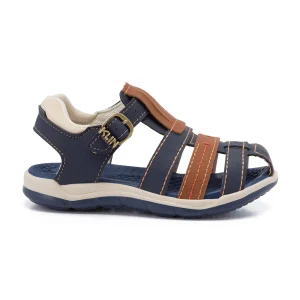 Sandalia de Vestir Niño Caminante Marino Caramelo