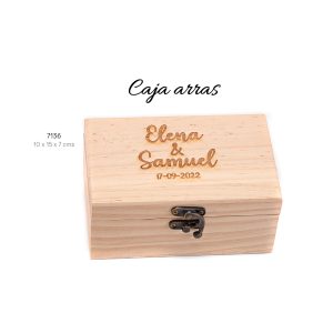 CAJA MADERA ARRAS CON GRABADO PERSONALIZADO 7136-D