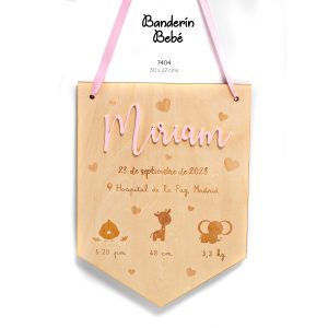 BANDERÍN MADERA NOMBRE ROSA 7404-D