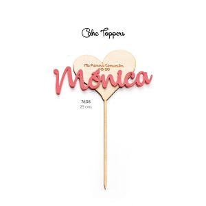 CAKE TOPPER CORAZÓN MADERA 7608-D