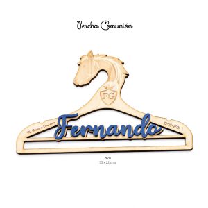 PERCHA CABALLO MADERA AZUL 7611-D