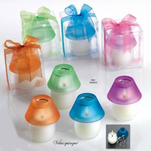 VELA QUINQUÉ CRISTAL C/CAJA Y LAZO STDA.