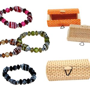 Pulsera caramelo + caja de madera – Ref. 8106-6 -CAR