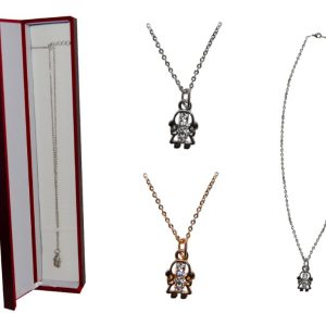 Colgante con niña brillante + caja de madera – Ref. 8113-8 -CAR