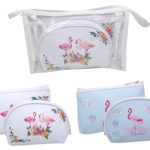 Conjunto neceser flamencos 3 piezas- Ref. 8182 -CAR