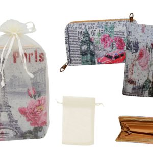Billetero con cremallera ciudades y brillantes+ bolsa de tul – Ref.- 8186-1 -CAR