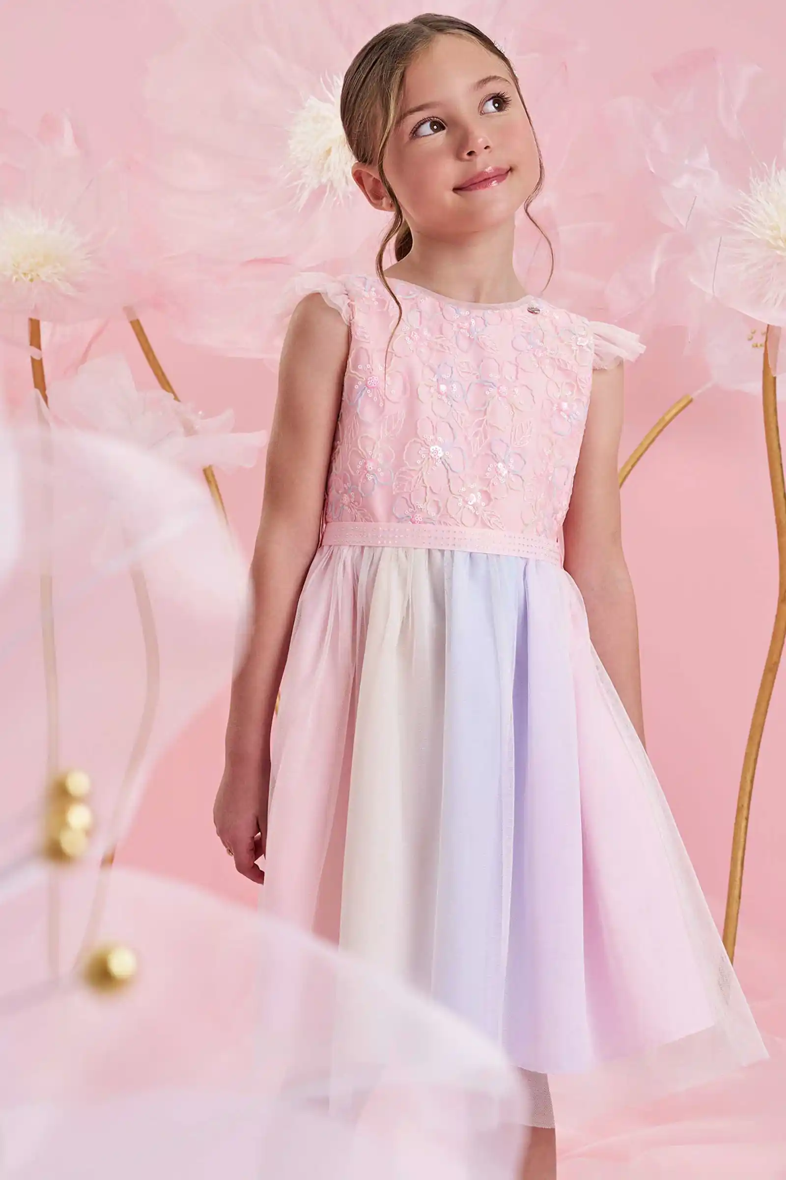 Vestido Pastel Fiesta Niña – Tul Multicolor