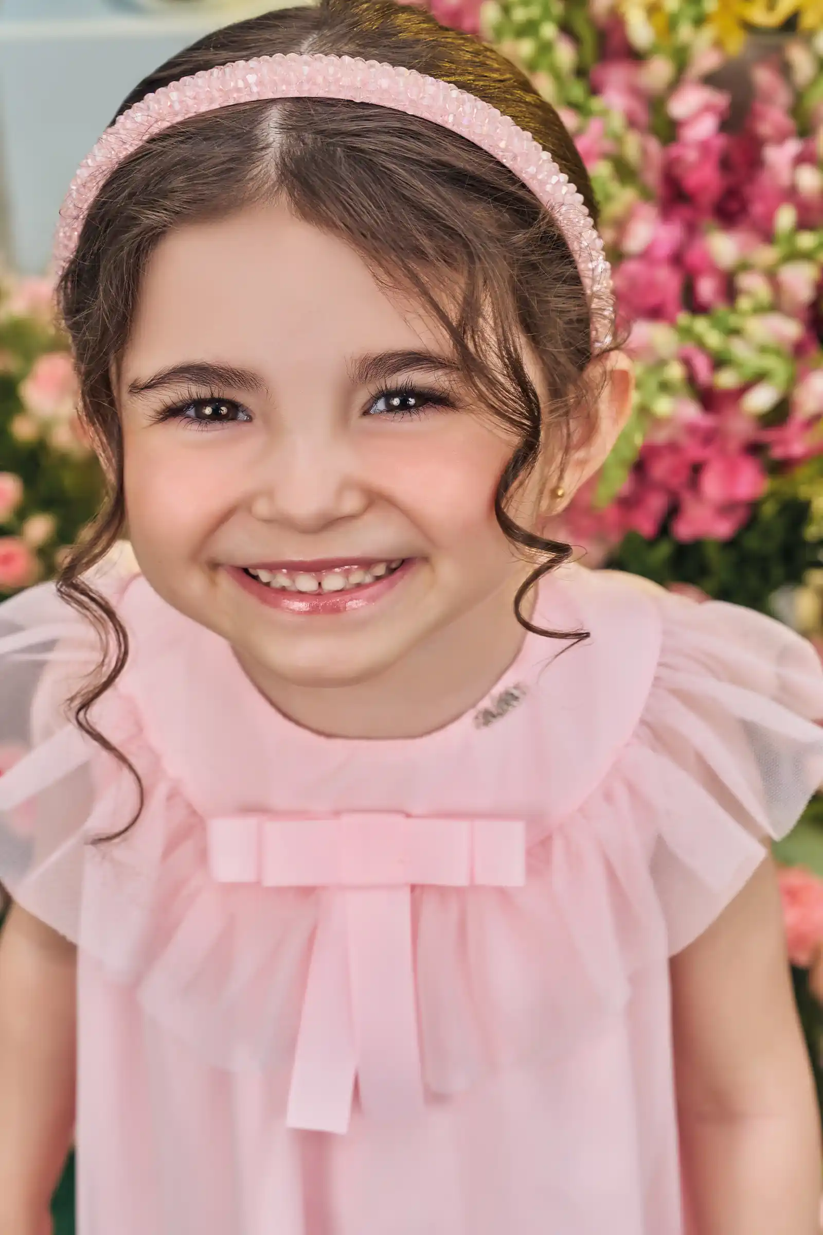 Vestido Rosa Tul Corazones Manga Tul – Kukie - Imagen 2