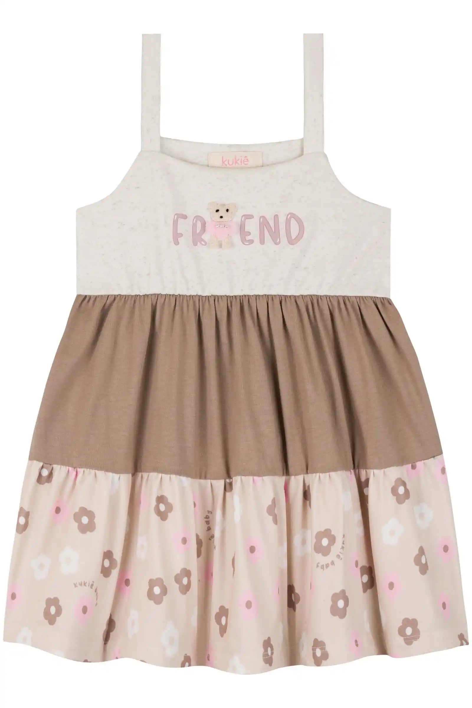 Vestido Friend Beige y Flores Kukie
