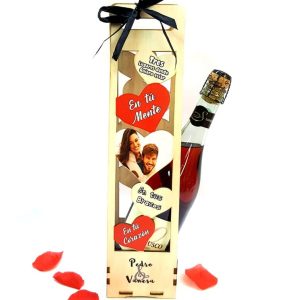 Caja de madera para botella de vino personalizado