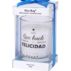 VELA CON MENSAJE, HUELE A FELICIDA DH-010ROIMAR