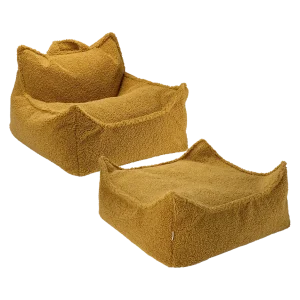 Maple Beanbag Chair and Ottoman Set