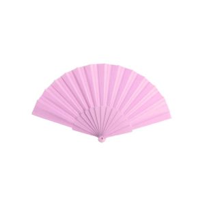 ABANICO DE TELA Y PVC PRESENTADO EN CAJA ROSA  2751-DI