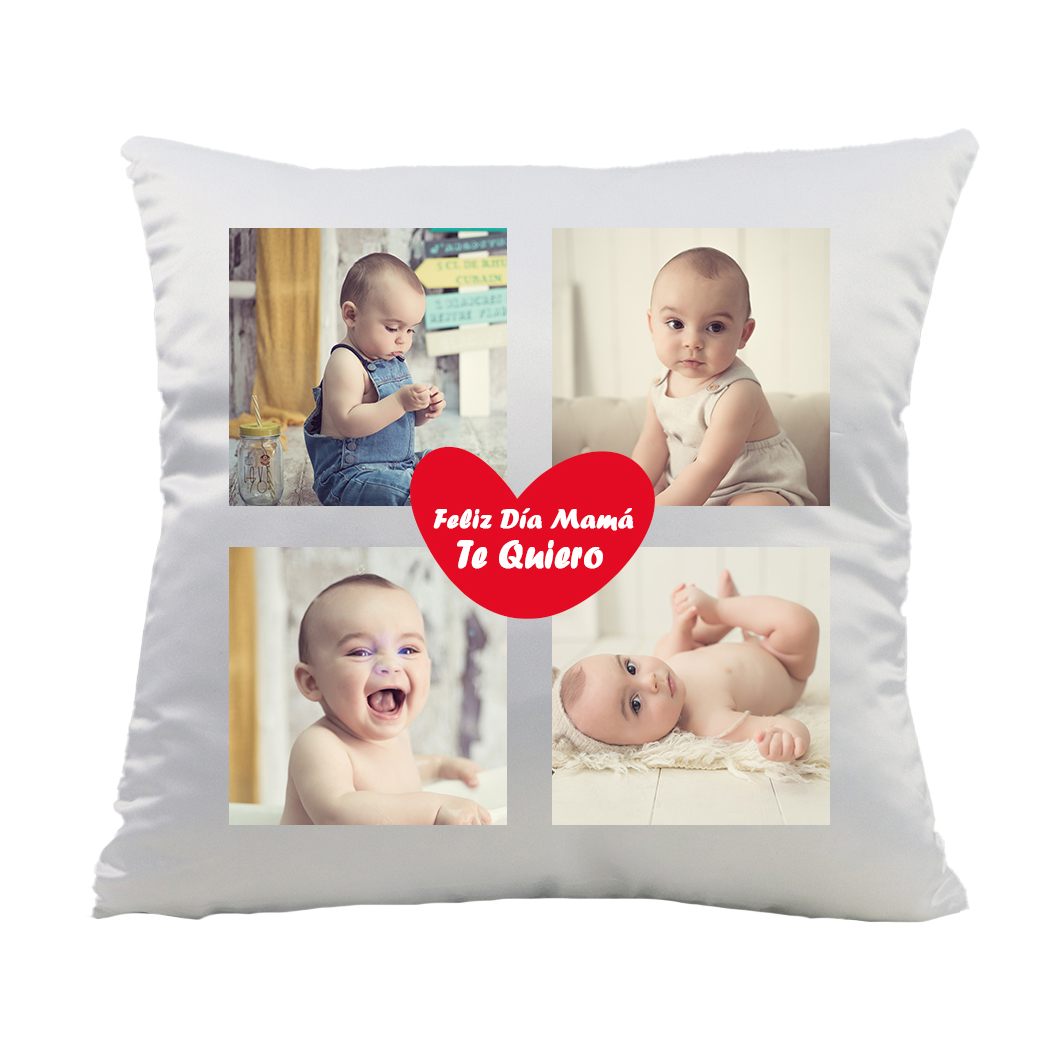 Cojín 4 fotos corazón