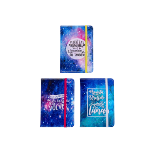 LIBRETA «UNIVERSO» CON CIERRE DE BANDA ELÁSTICA SURTIDOS 2676-DI