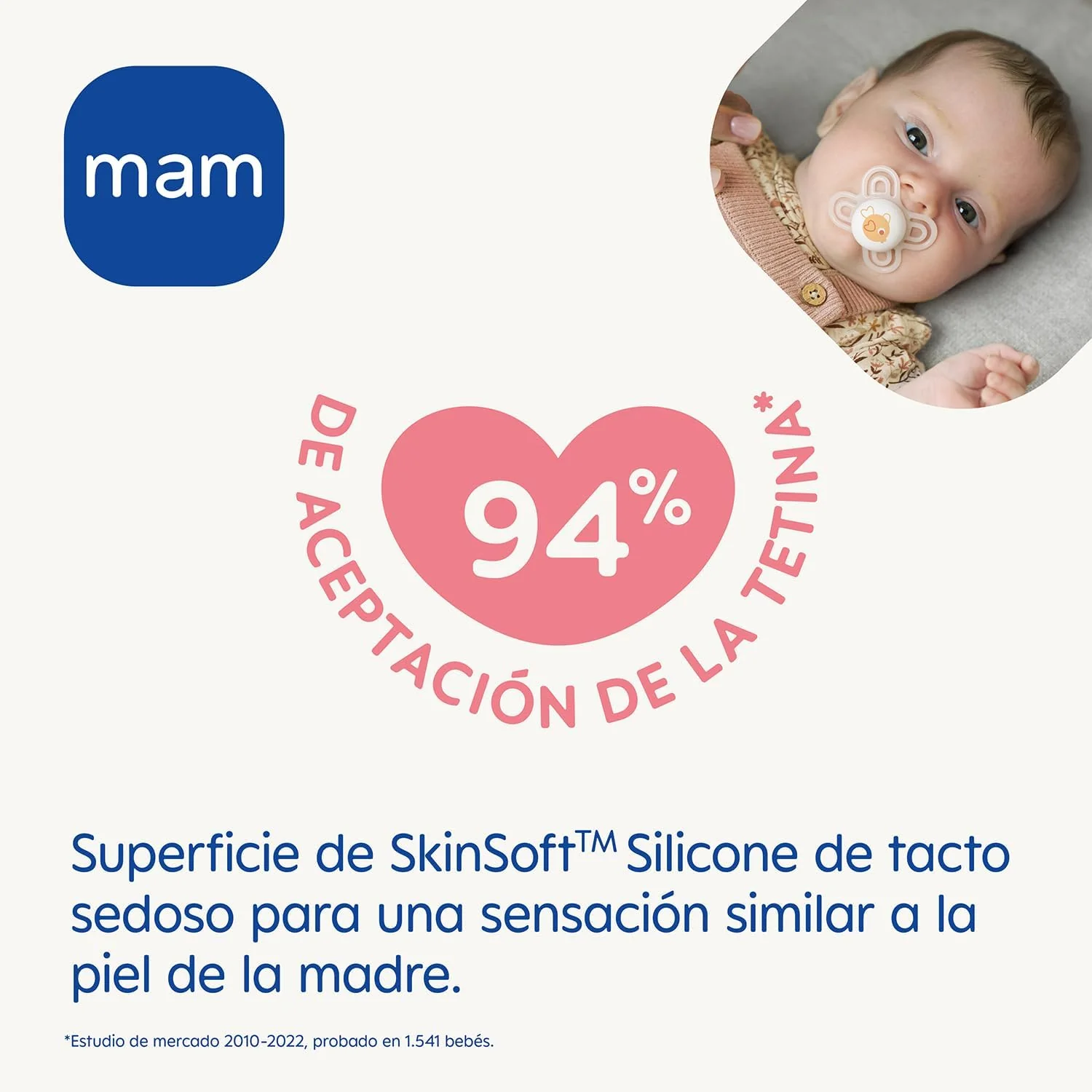 2 Chupetes de Silicona SkinSoft MAM Perfect con Caja Esterilizadora, 0-6m+ - Imagen 2