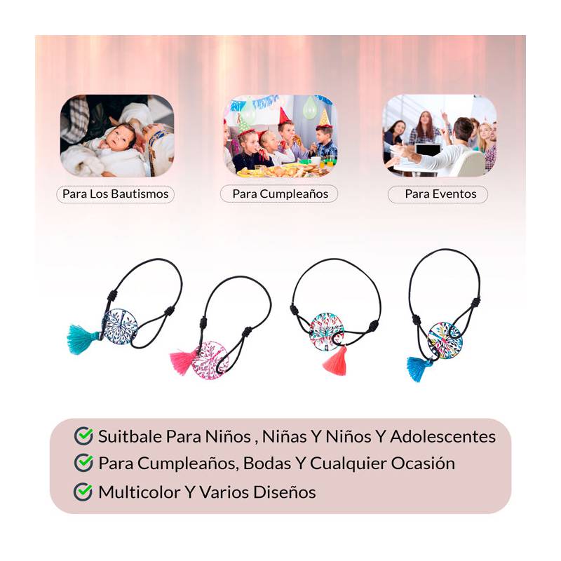 PULSERA ÁRBOL DE LA VIDA CON POMPÓN SURTIDAS 2717-DI - Imagen 3