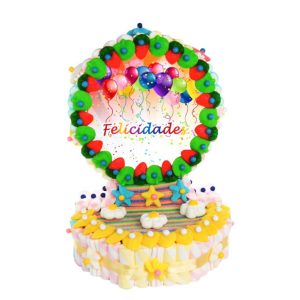 Tarta de golosinas oblea Felicidades 3 bases- Ref. S-1000-4E -CAR