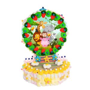 Tarta de golosinas oblea Animales 3 bases – Ref. S-1000-4N -CAR