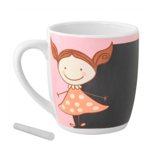 TAZA PIZARRA COLOREAR NIÑA HAPPY 8663 Rosa-DI