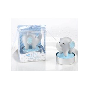 VELA BAUTIZO ELEFANTE ROSA Y AZUL EN CAJA REGALO 6558 -DI